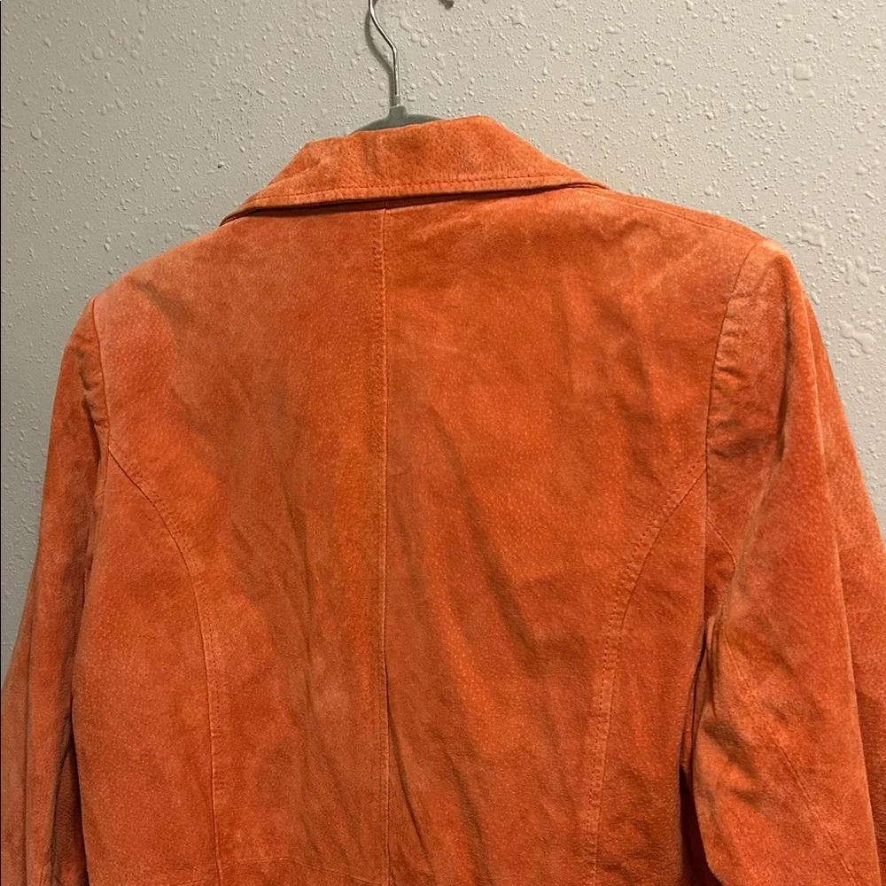 Vintage Relativity‎ Women's Coral Orange Suede Leather Jacket